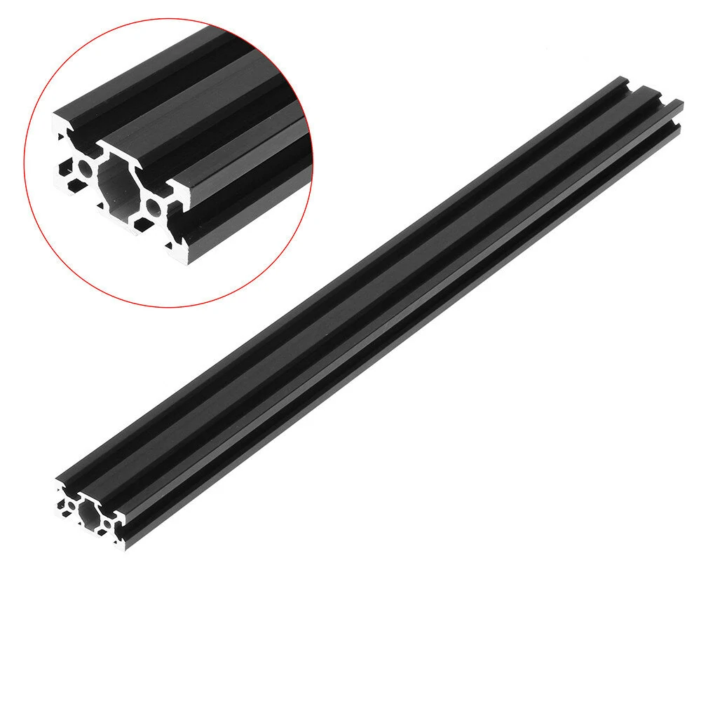 2040 V Aluminum Profile Extrusion - 100-1000mm Black Frame for CNC & DIY