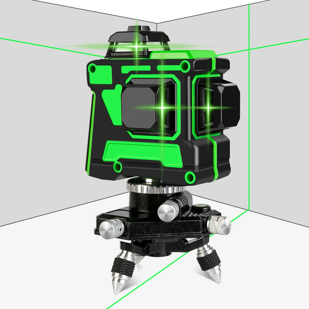 3D 12-Line Green Laser Level | Self-Leveling 360° Rotary Measure Tool
