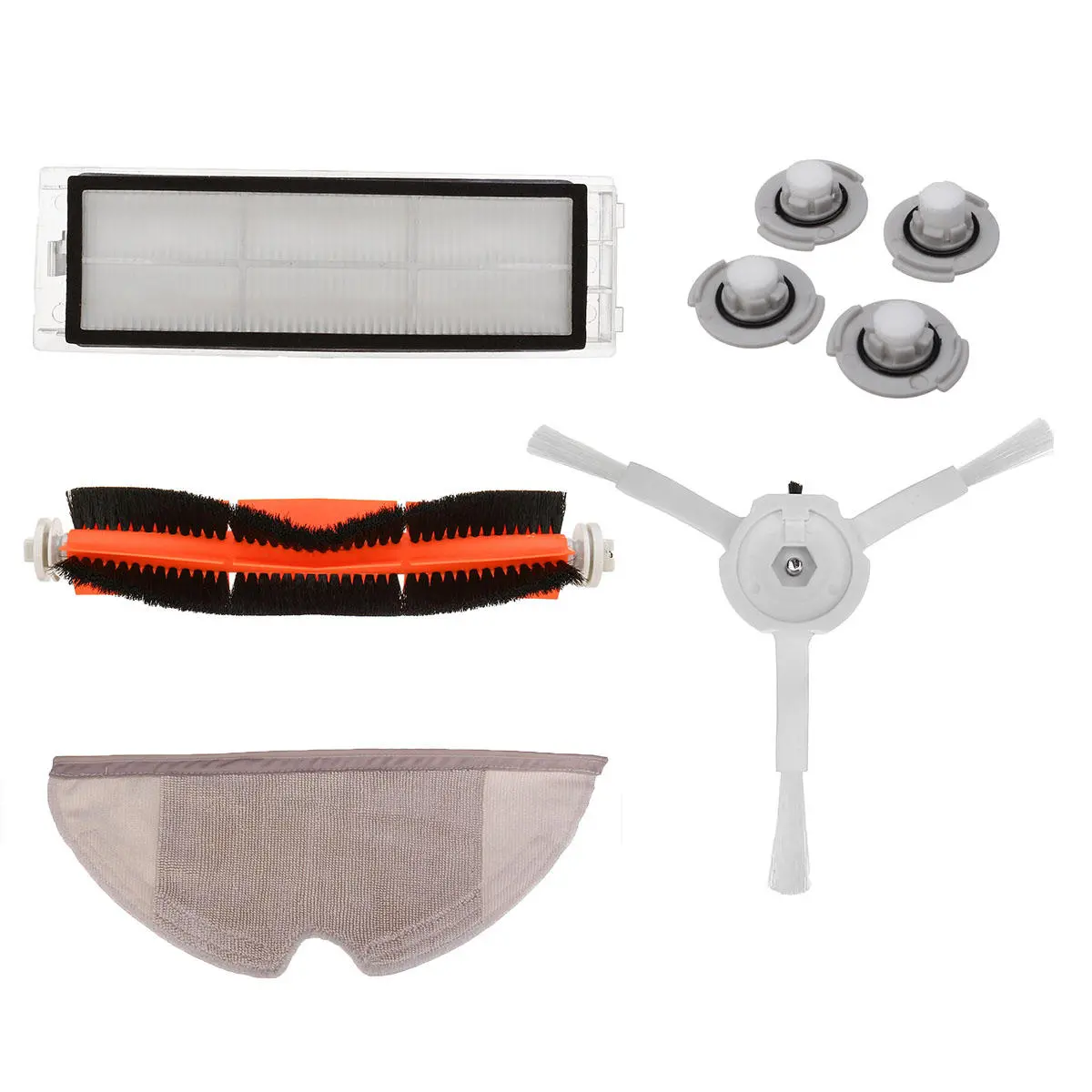 Roborock S50 S51 Robot Parts - 11Pc Filter Side Brush & Mop Cloth Kit