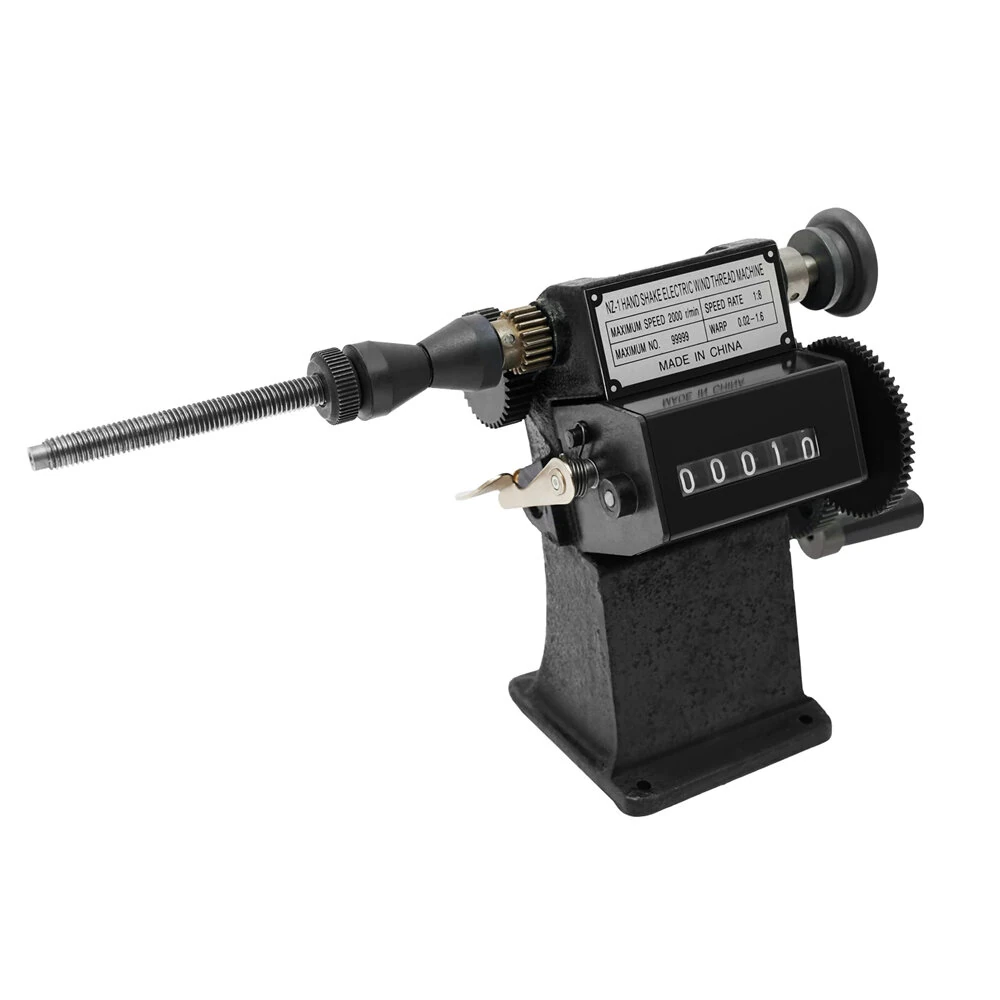Manual Coil Winder Counter Machine - 02-26mm Wire Diameter - Cast Iron Frame & Steel Gear
