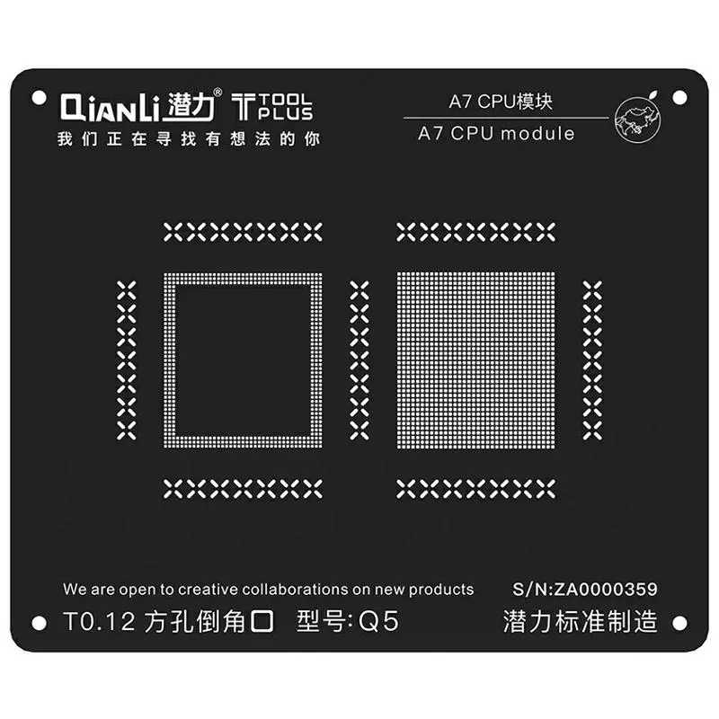Qianli CPU Reballing Kit - BGA Stencils & Steel Net for iPhone 5S-8P & A7-A11