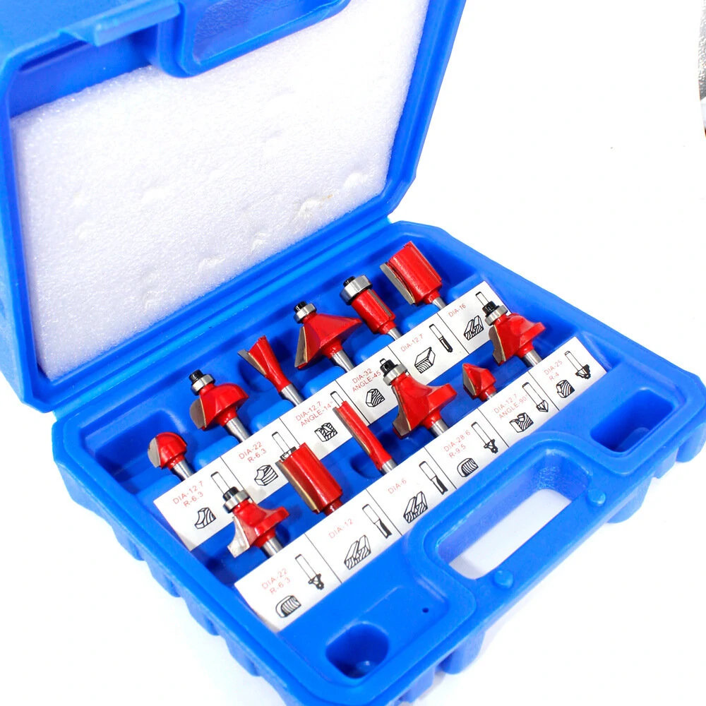 12-15pc 1/4 Shank Router Bit Set | Carbide Wood Trimming & Engraving Tools