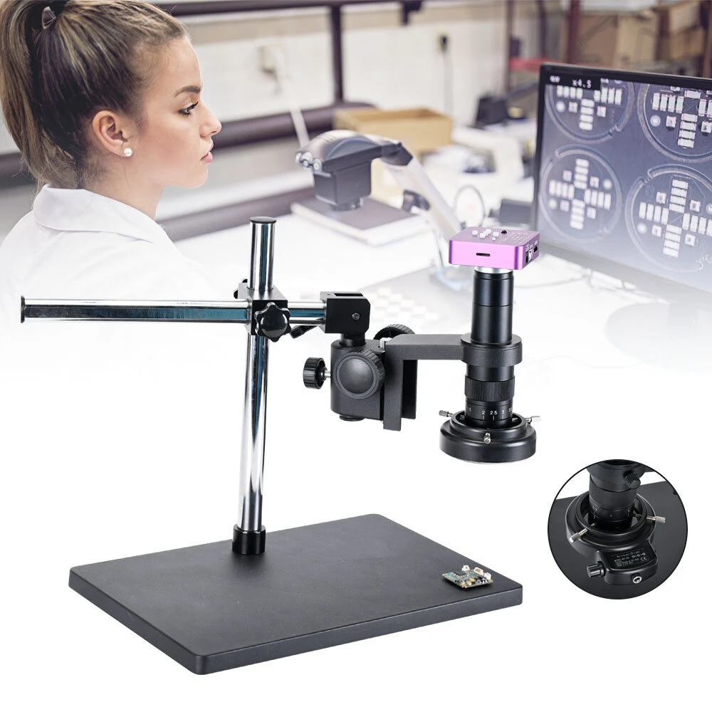 HAYEAR 51MP Digital Microscope | 2K HDMI USB | 180X C-Mount Lens for PCB Soldering
