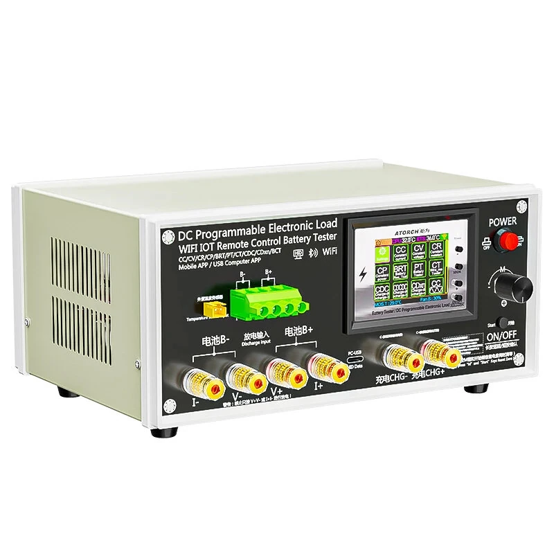 ATORCH BW-600W-DK Electronic Load Tester | 600W Programmable Discharge Tool | WiFi Bluetooth Battery Capacity Monitor