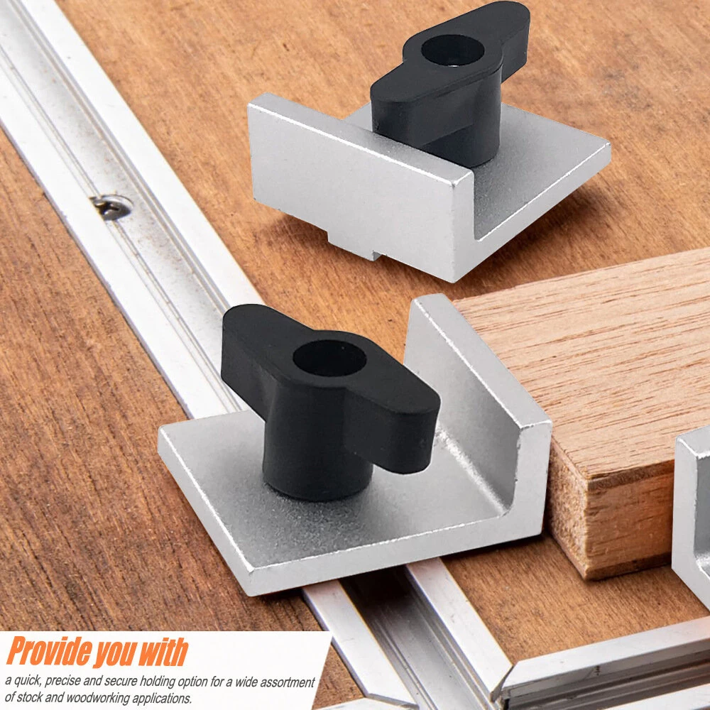 4Pcs T-Track Stop Block - Low-Profile CNC Router Table Clamp for Woodworking