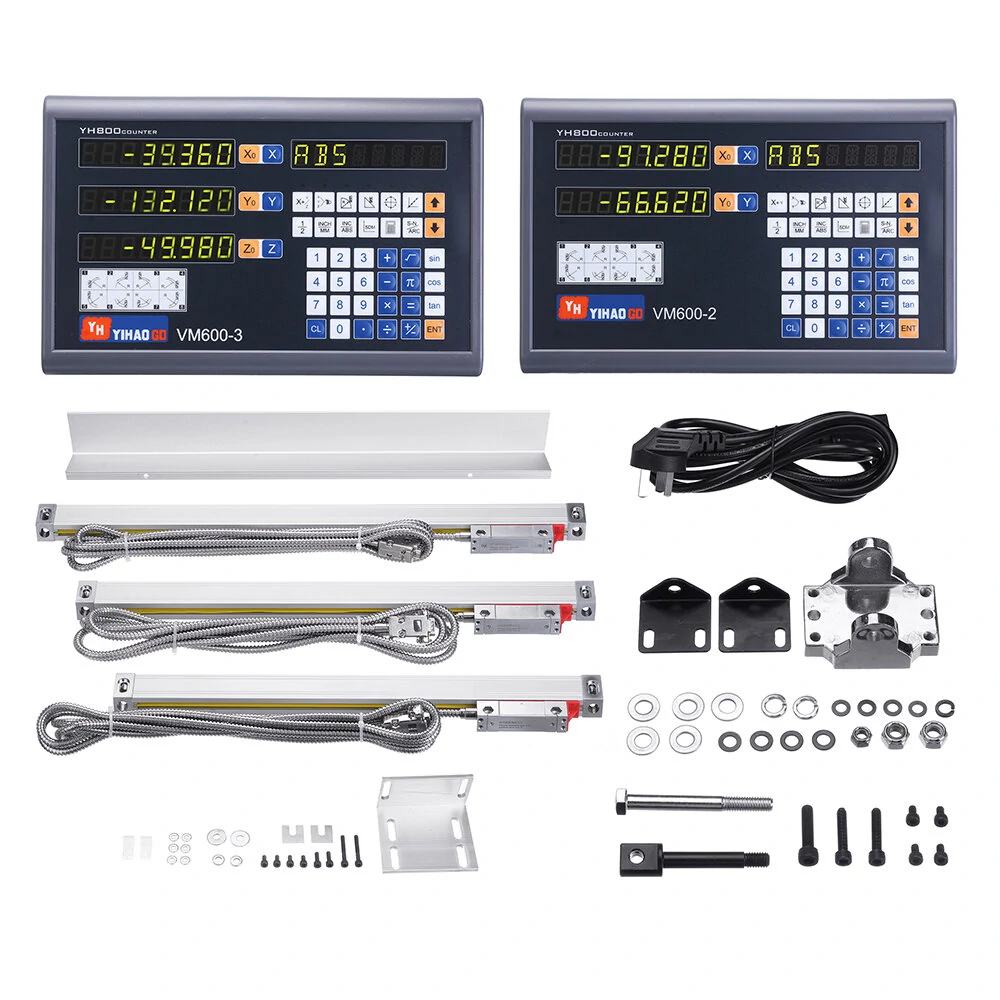 YIHAOGD YH 2/3 Axis CNC Milling DRO Display | TTL 50-1100mm Linear Scale Encoder for Lathe