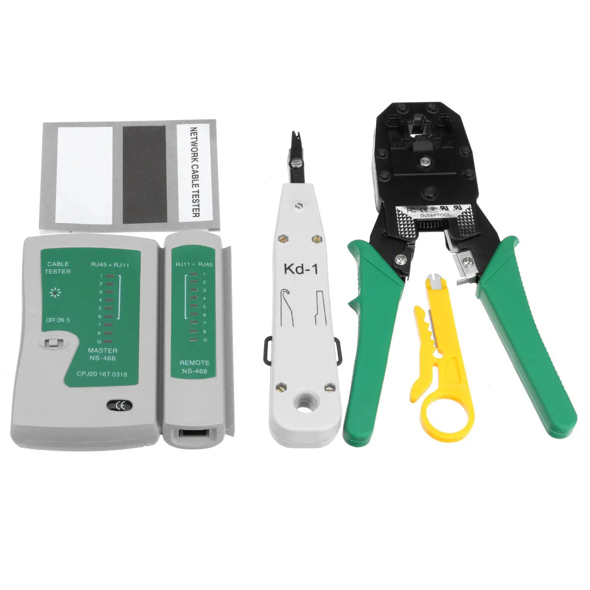 RJ45 RJ11 Network Cable Tester Kit - Cat5e Cat6 LAN Phone Data Tool