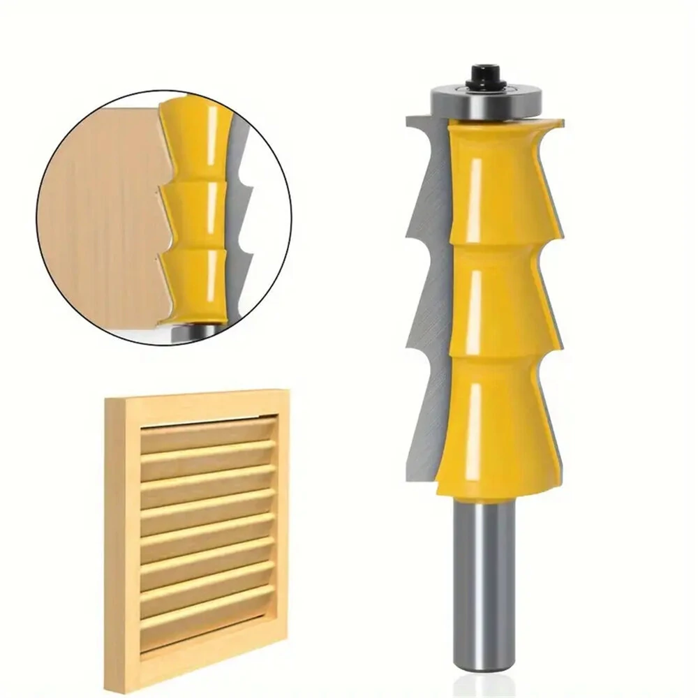 LAVIE 12mm 1/2 Shank Louver Shutter Router Bit | Carbide CNC Woodworking Cutter with Bearing