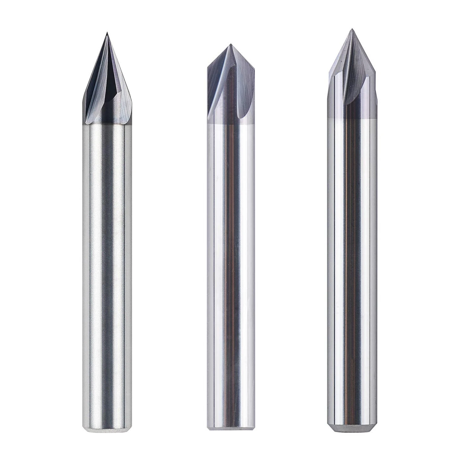 Carbide Chamfer End Mill Router Bit | 1/4 Inch Shank 4 Flute TiAlN Coated | 45 60 90 Degree V Groove for Wood Metal CNC