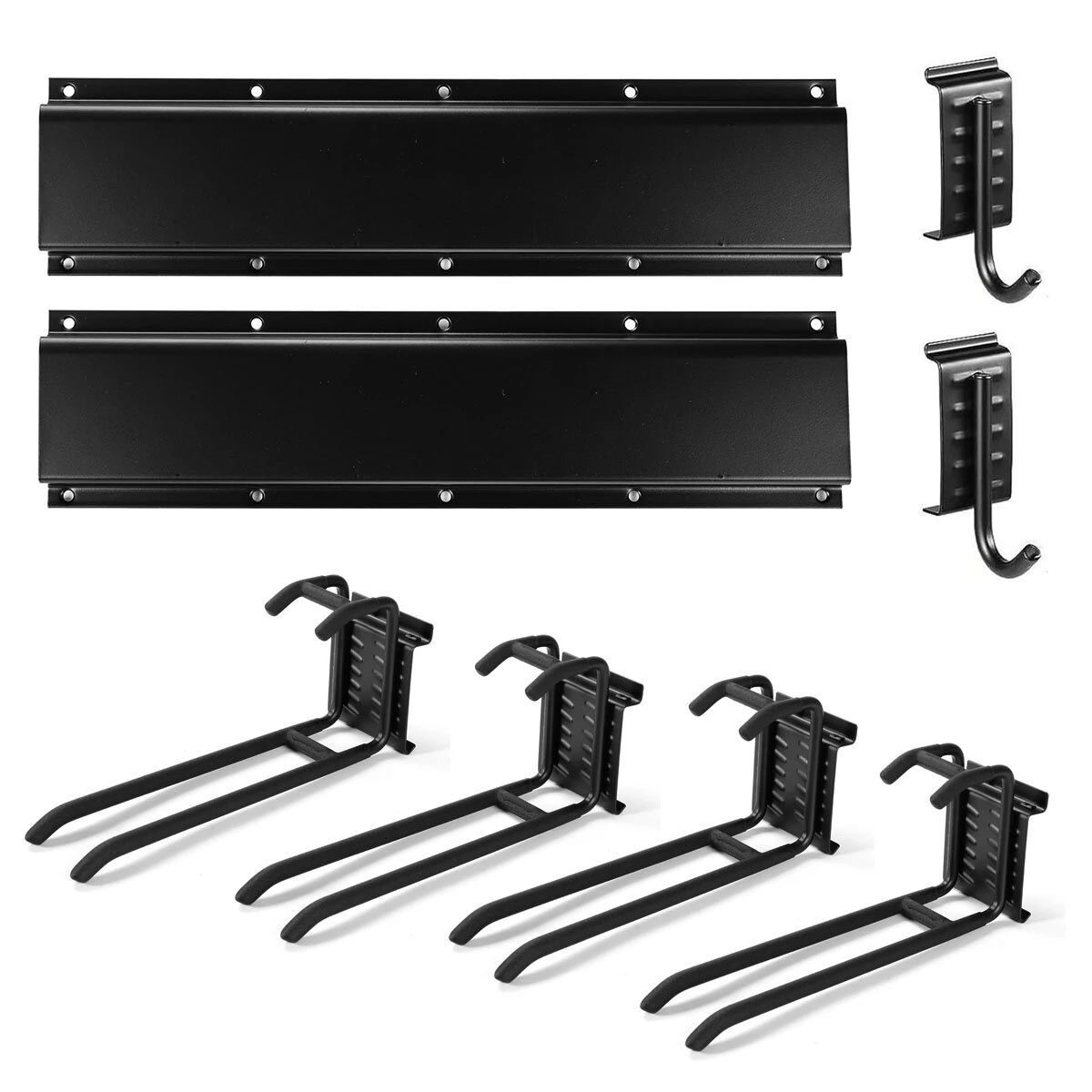Heavy Duty Wall Mount Tool Organizer - Carbon Steel with Rubber-Coated Hooks