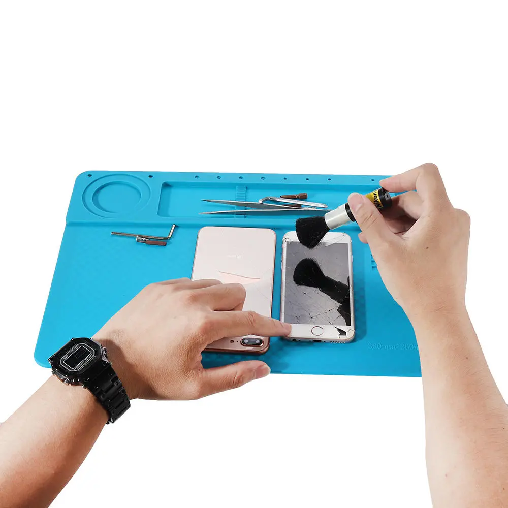 Silicone Soldering Mat - 38x26cm Heat Resistant BGA Repair Station Desk Pad