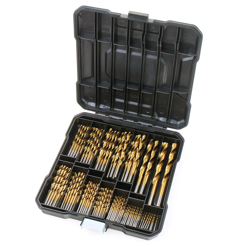 Hi-Spec 100Pc HSS Titanium Drill Bit Set 1-10mm | For Metal, Wood & Plastic