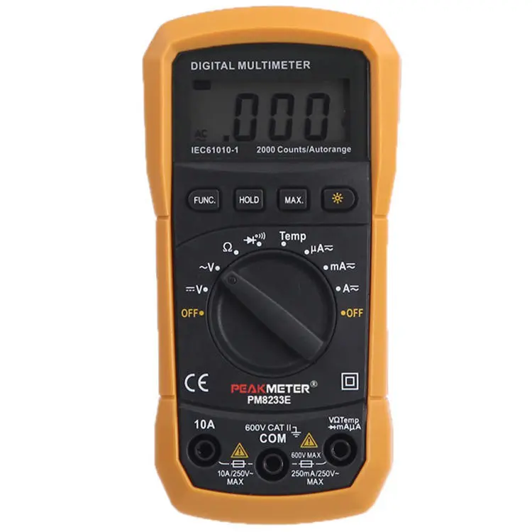 PEAKMETER MS8233E Auto-Range Digital Multimeter | AC DC Voltage Tester