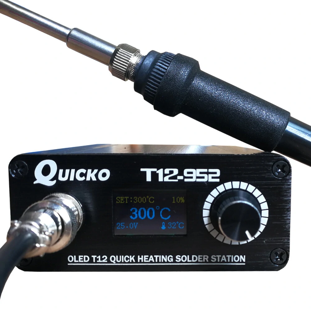 Quicko T12-952 OLED Soldering Station - STC Electronic Welding Iron with T12 Handle