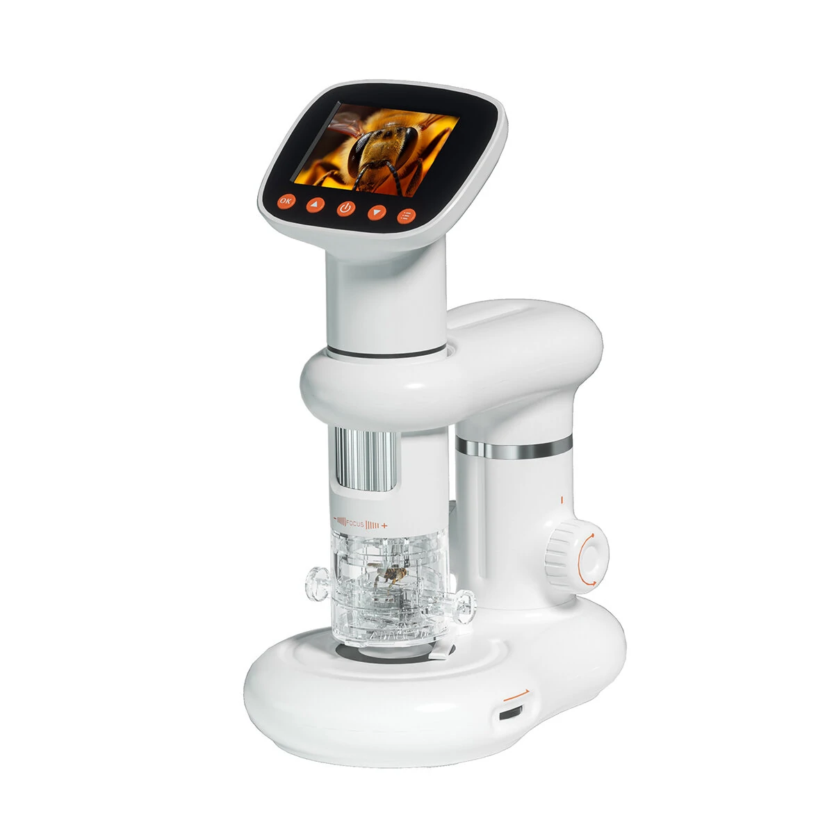 50X-1000X HD Digital Microscope with 2-inch Screen & Adjustable LED | Type-C