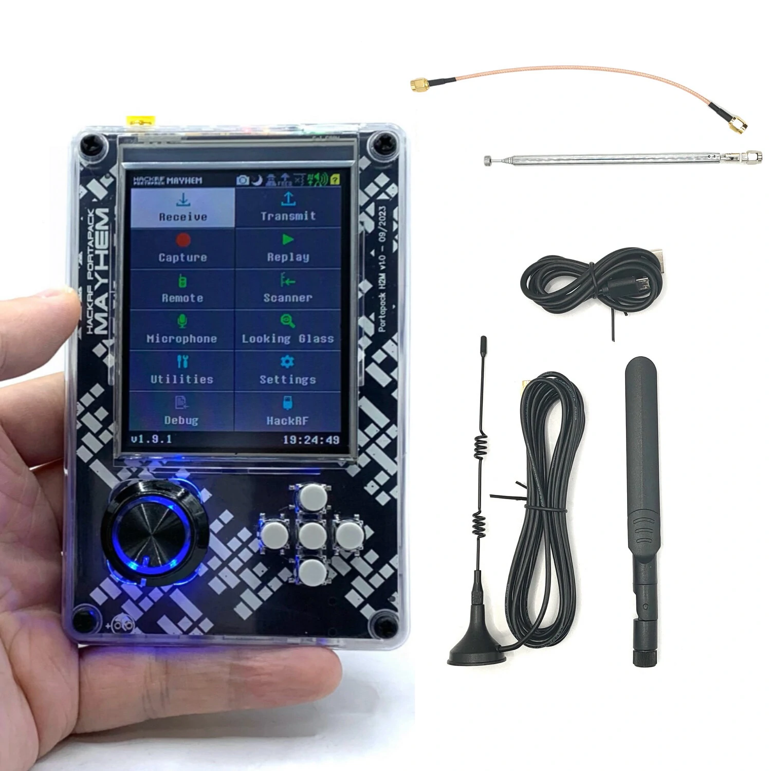 HackRF One PortaPack H2 Signature Edition SDR - 1MHz to 6GHz with Mayhem Firmware & GPS