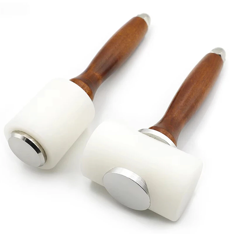 Woodworking Hammer - Solid Wood Handle & Nylon Head - Lightweight Stamping Tool