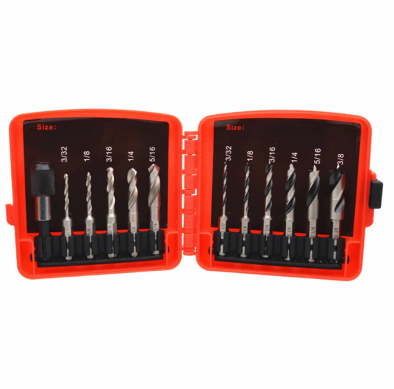12pcs HSS Stubby Drill Bit Set - Quick Change Hex Shank for Metal & Wood
