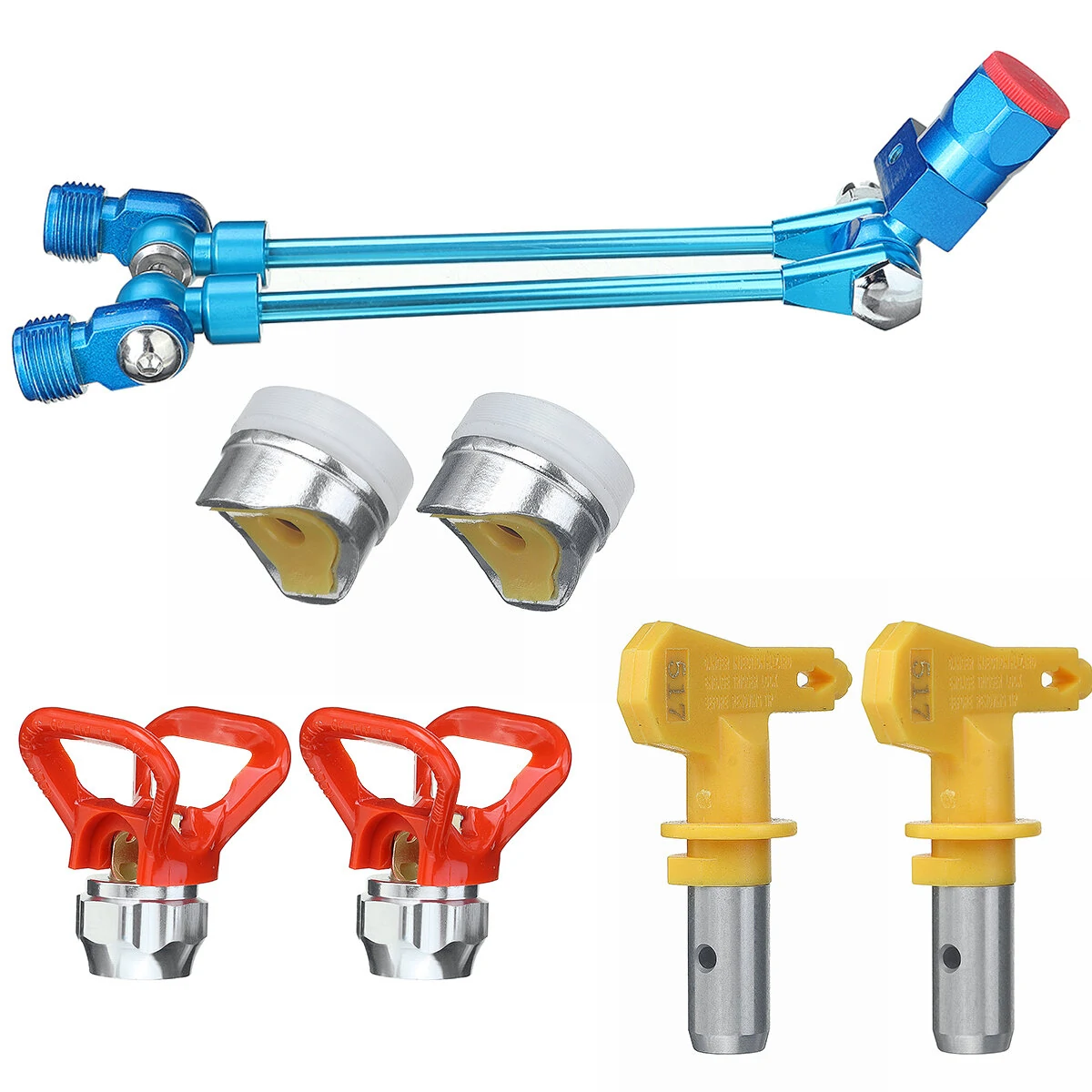 Double Head Spray Gun Kit - Gravity Feed for Paint Primer & Metal