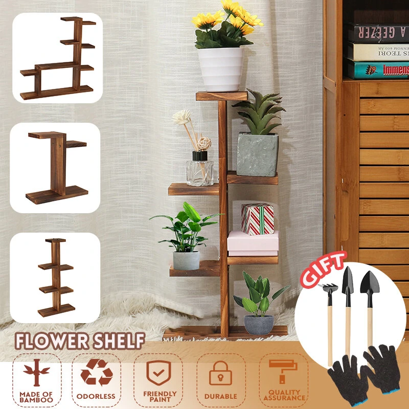 Fashion Multi-Tier Wooden Plant Stand - Indoor Outdoor Flower Display Rack