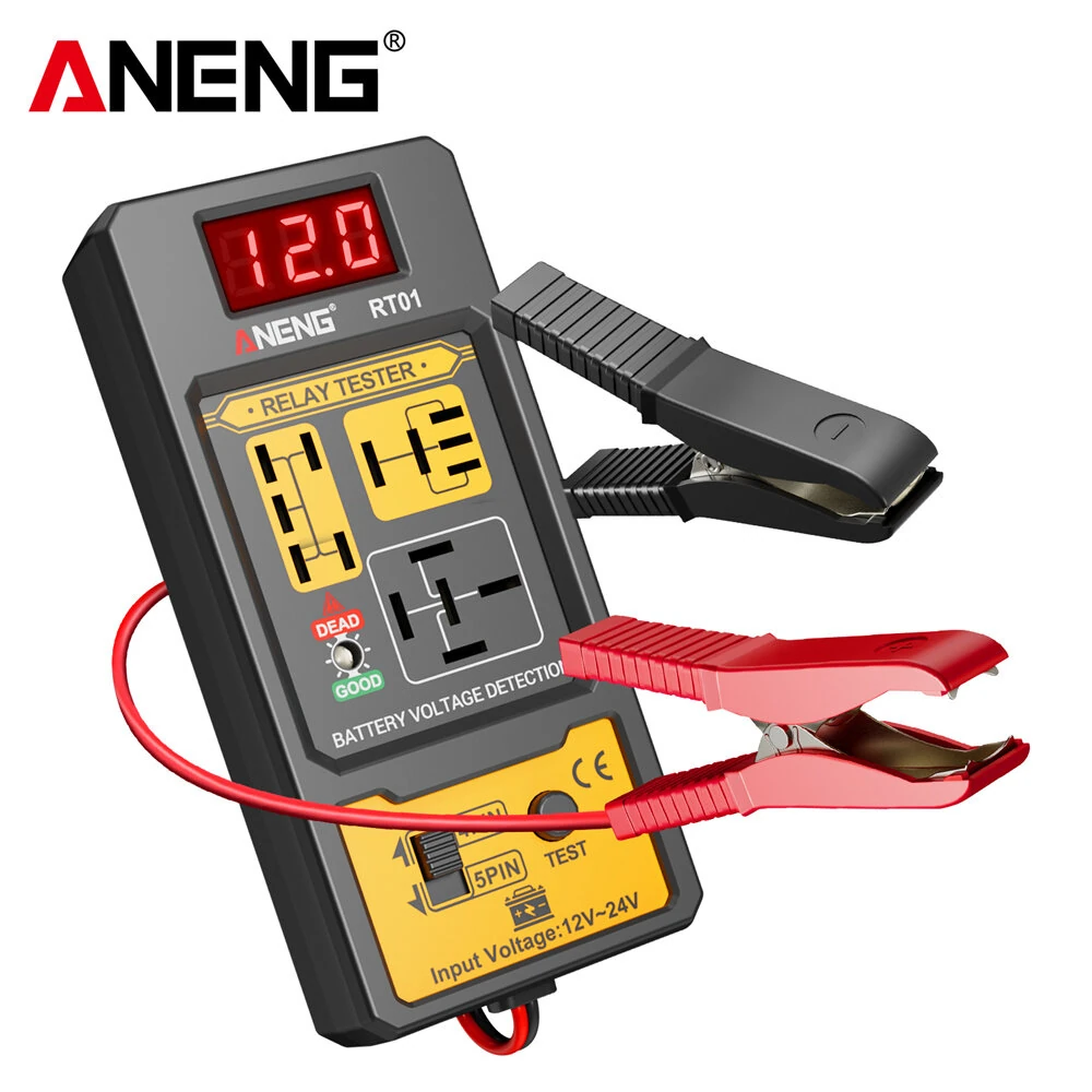 ANENG RT01 Automotive Relay Tester - Digital Voltage Detecter for 12V/24V | 4-Pin 5-Pin Diagnostic Tool