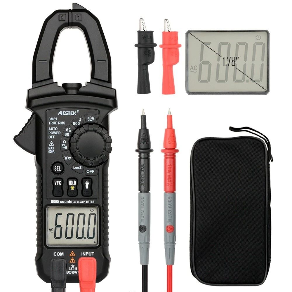 MESTEK CM81 Digital Clamp Multimeter - 6000 Counts DC Diagnostic Tool