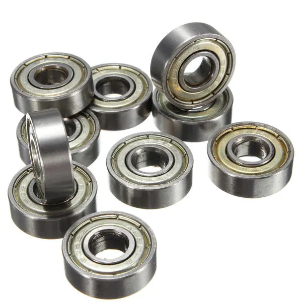 Skateboard Groove Roller Blade Bearings - 10Pcs Silver ABEC-3 Ball Bearings