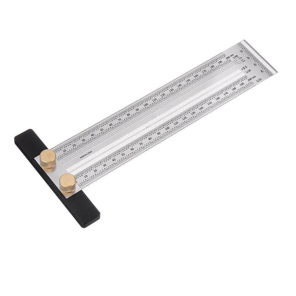 Drillpro Stainless Steel Precision Marking Ruler | 200/300/400mm T Ruler & Scriber