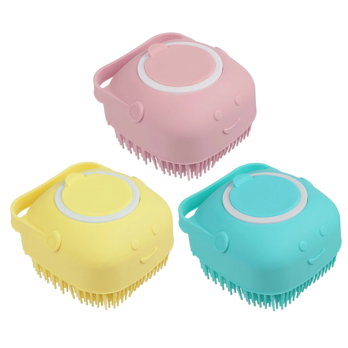 Pet Shower Brush - Soft Silicone with Soap Container - Compact & Durable Hand Tool