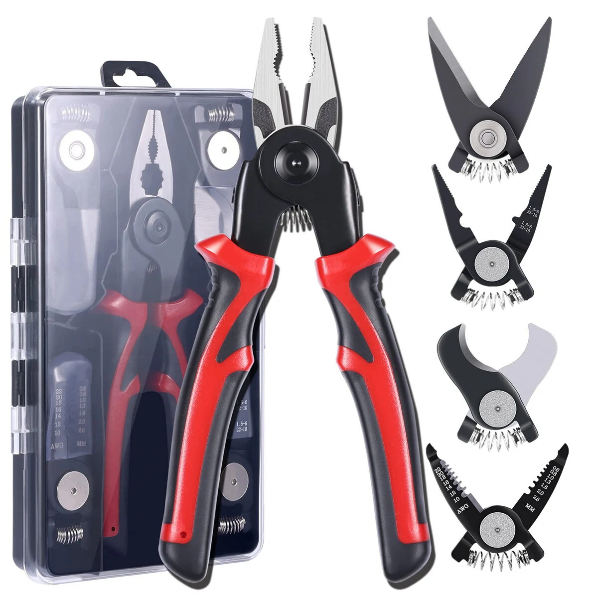 5 in 1 Plier Tool Set - High Carbon Steel Wire Cutters & Strippers | Heavy Duty