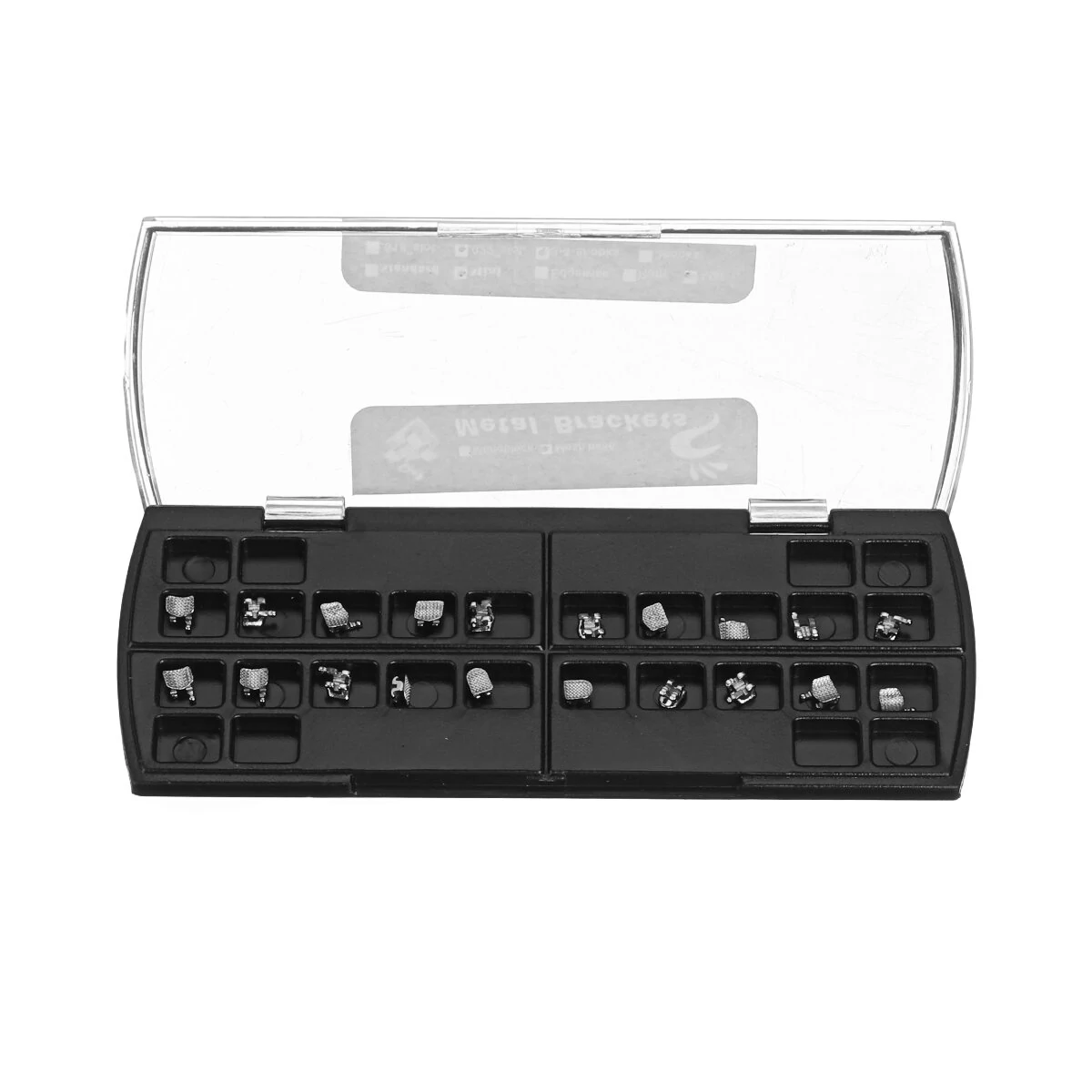 Dental Metal Mesh Base Orthodontic Bracket - 20pcs 022 Hook 345 with Storage Box