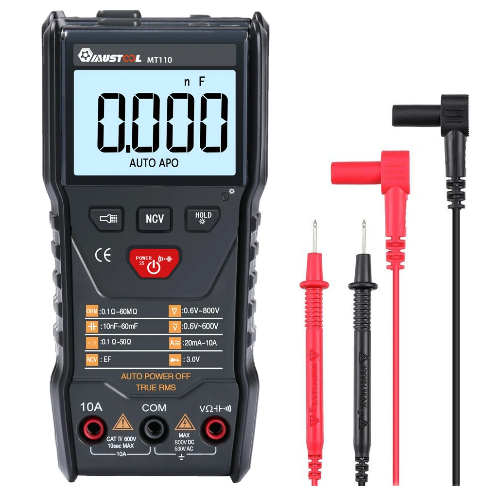 MUSTOOL MT110 True RMS Digital Multimeter - 6000 Counts | NCV Flashlight & Backlight