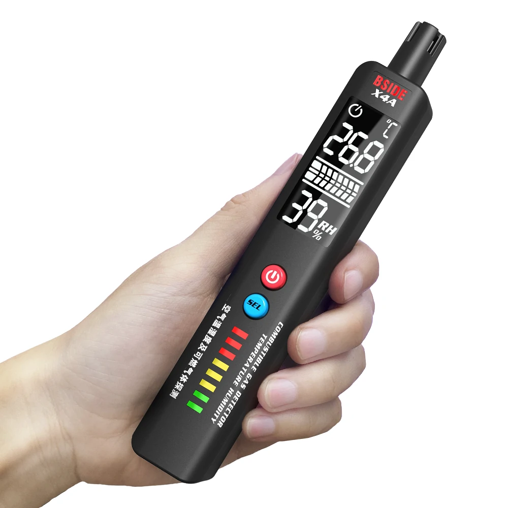 BSIDE X4A Gas Leak Detector - Propane Methane Butane Sniffer with 8 LED Indicators