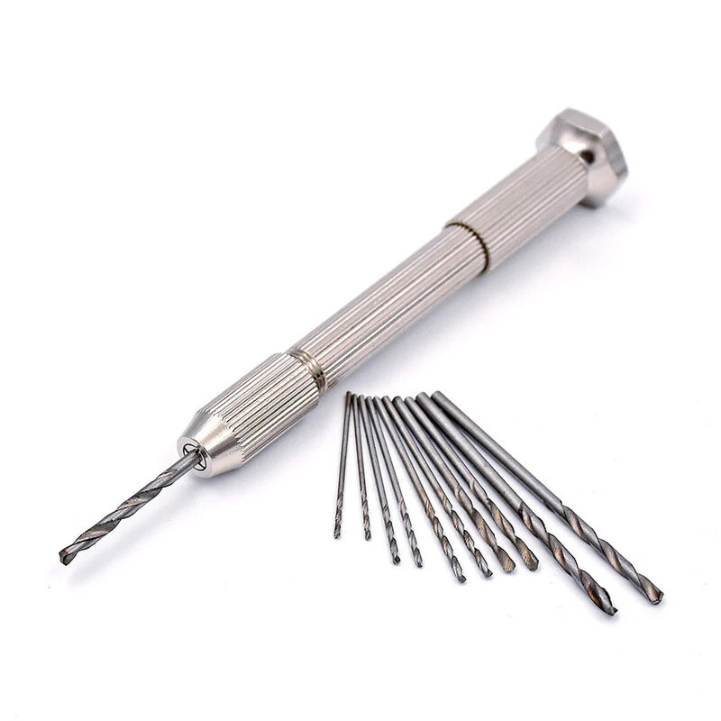 Pin Vise Hand Drill Set - 11Pcs Rotary Tool for PCB, Jewelry & Watch Repair