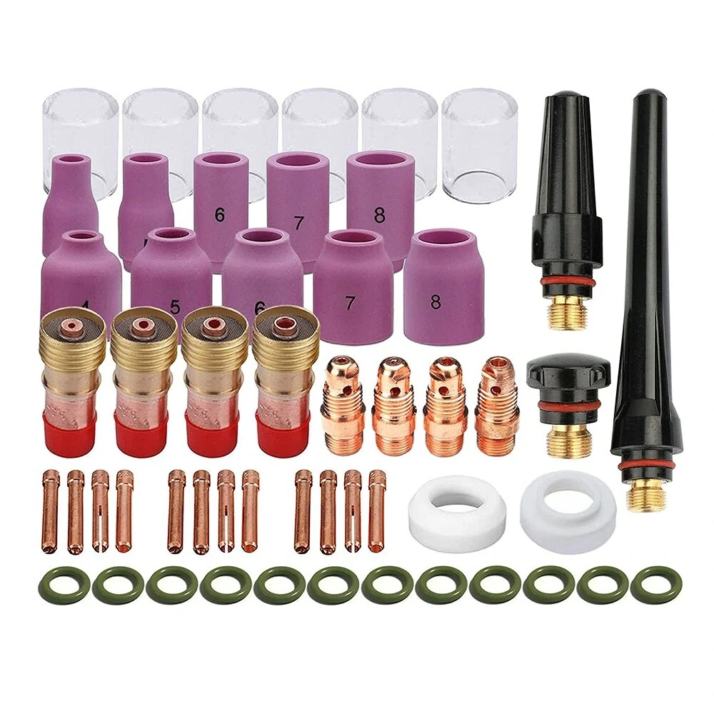53Pcs TIG Welding Torch Kit - Stubby Gas Lens & Pyrex Cups for WP-17/18/26