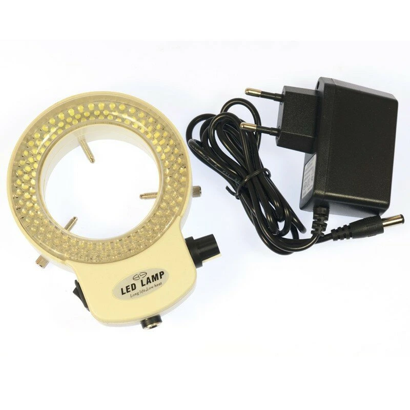 HAYEAR 144 LED Ring Lamp - Illuminated Magnifier for Stereo Microscope | 110V-240V AC