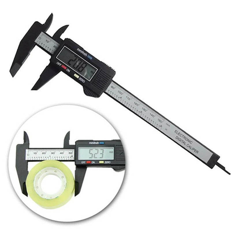 Carbon Fiber Digital Caliper - 6 Inch 150mm Electronic Vernier Ruler