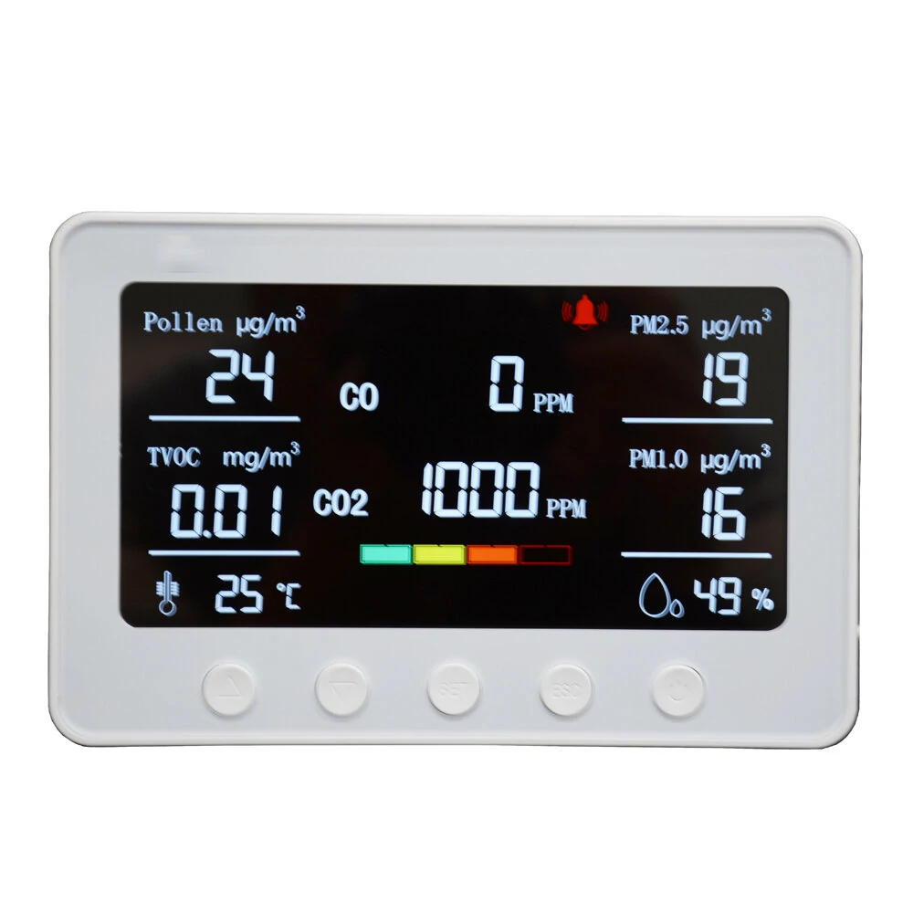 PT02 Plus 7-in-1 Smart Air Quality Monitor | WiFi CO2 PM2.5 Sensor
