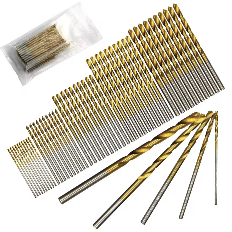 Titanium Drill Bit Set 50PCS 1-3mm | High Wear Resistance for Woodworking & DIY