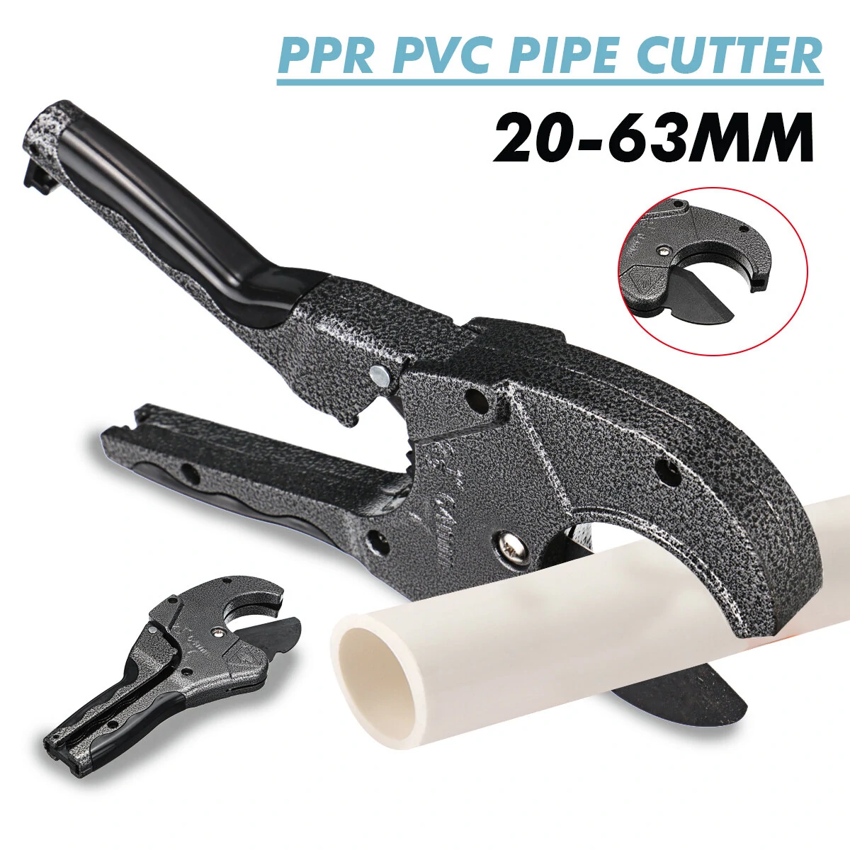 Aluminum Alloy PVC PPR Pipe Cutter - Ratchet Action for Up To 63mm Tube