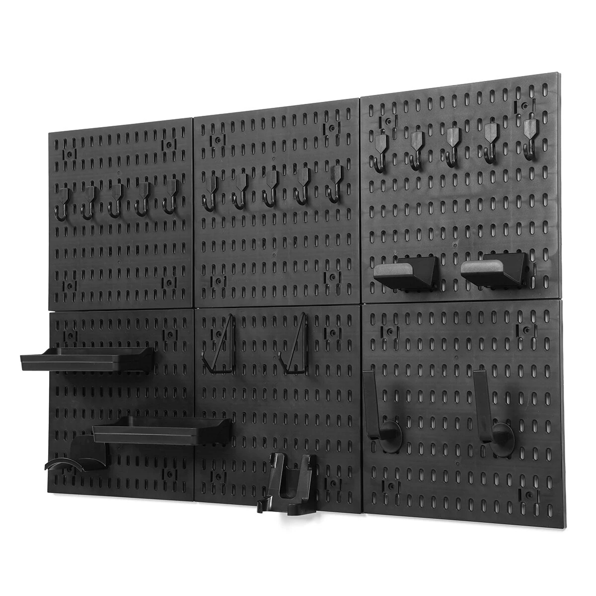 Multifunctional Pegboard Wall Organizer 30x30cm | Heavy Load Modular Design | Gaming Storage Hooks & Shelves