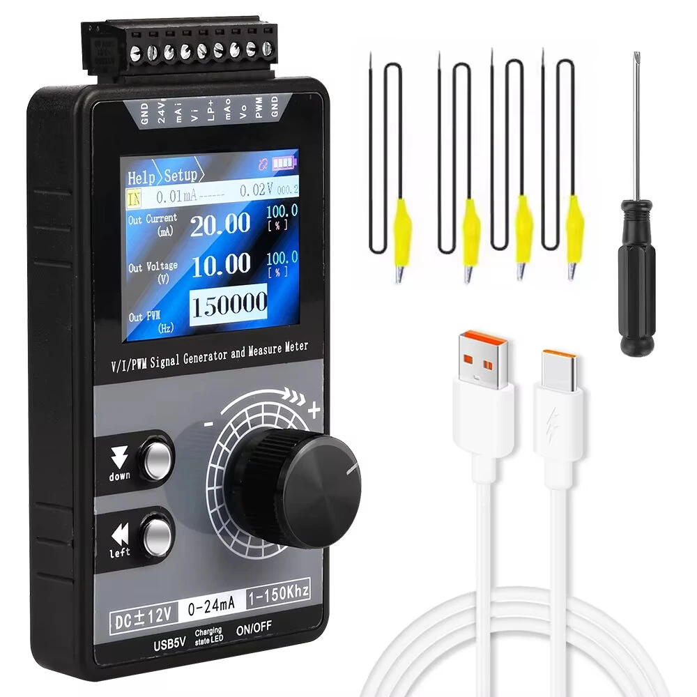 Multifunctional PWM Signal Generator | 0-20mA 4-20mA Current Source | USB Rechargeable