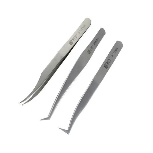 BEST BST-151SA/152SA/153SA Curved Tweezer - Stainless Steel Microelectronics Repair Tool