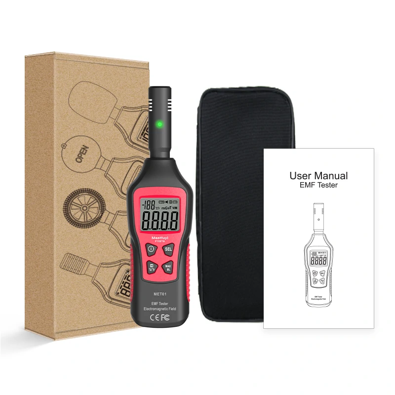 FUYI FY876-Red EMF Meter | Handheld Electromagnetic Radiation Tester & Geiger Counter