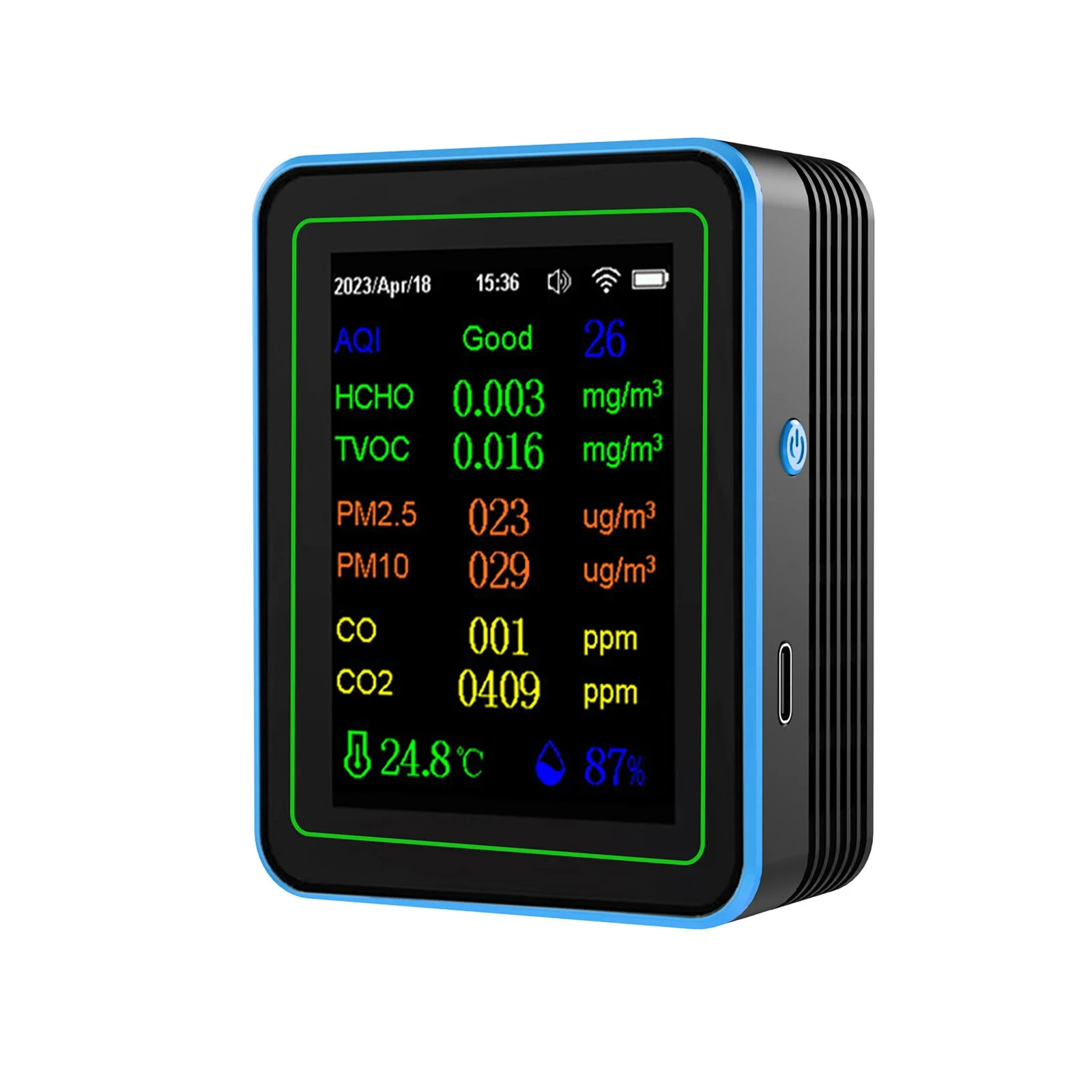 ZN-MT28 12-in-1 Air Quality Monitor | CO2, PM2.5, TVOC, Temp & Humidity | WiFi Smart APP