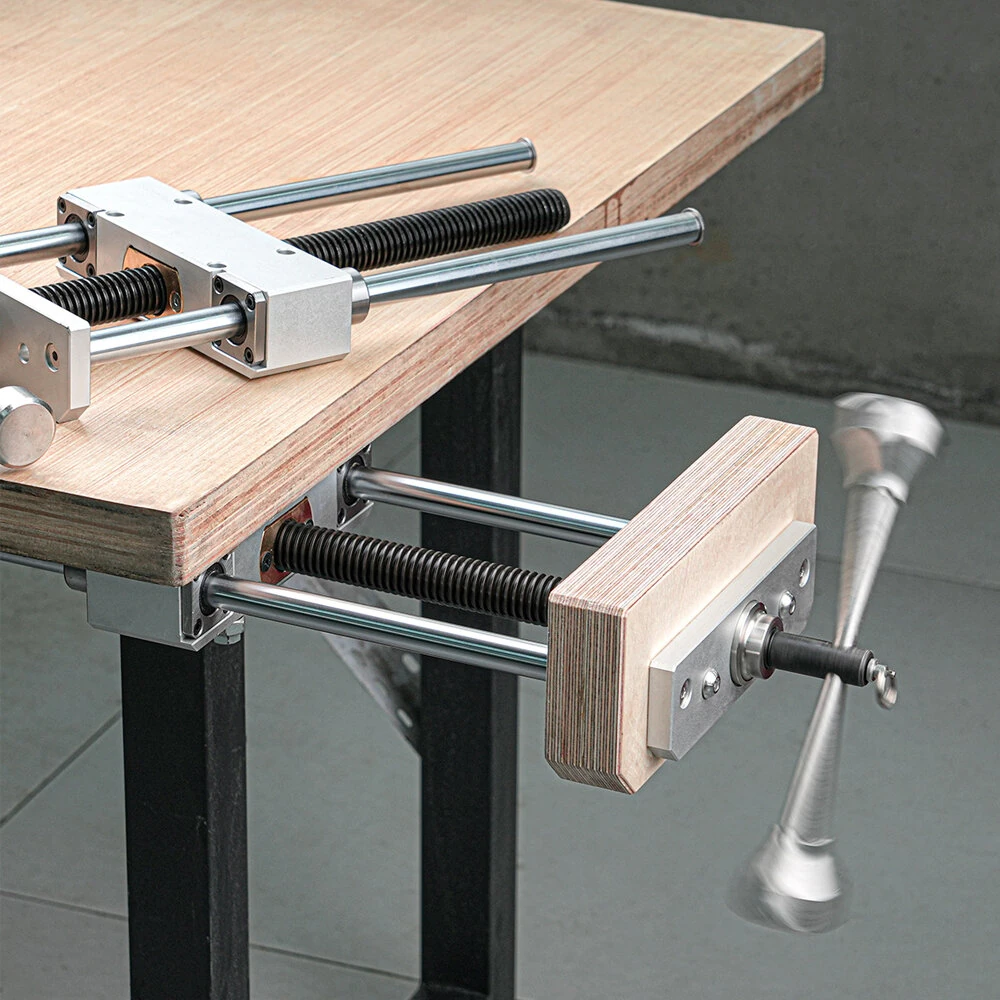 Enjoywood Heavy Duty Dual Link Clamp Vise - 0-300mm Range - Aluminum Alloy & Stainless Steel
