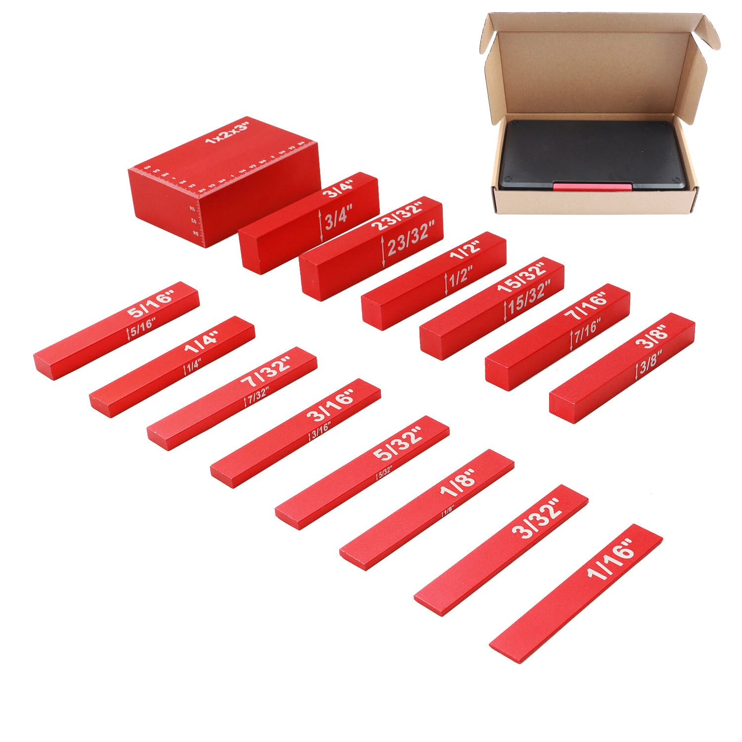 Woodworking Setup Bars & Positioning Blocks - 15pcs Aluminum Alloy Height Gauge