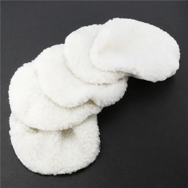 5pcs 210mm Soft Wool Polisher Buffer Pads Set | Loop Backing for Polishing & Buffing
