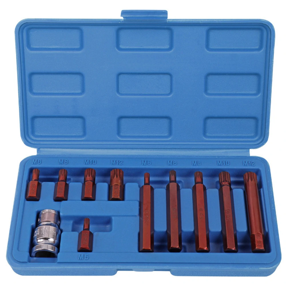 M-Type Screwdriver Sleeve Set - 11Pcs 12 Angle Bits for Auto Repair