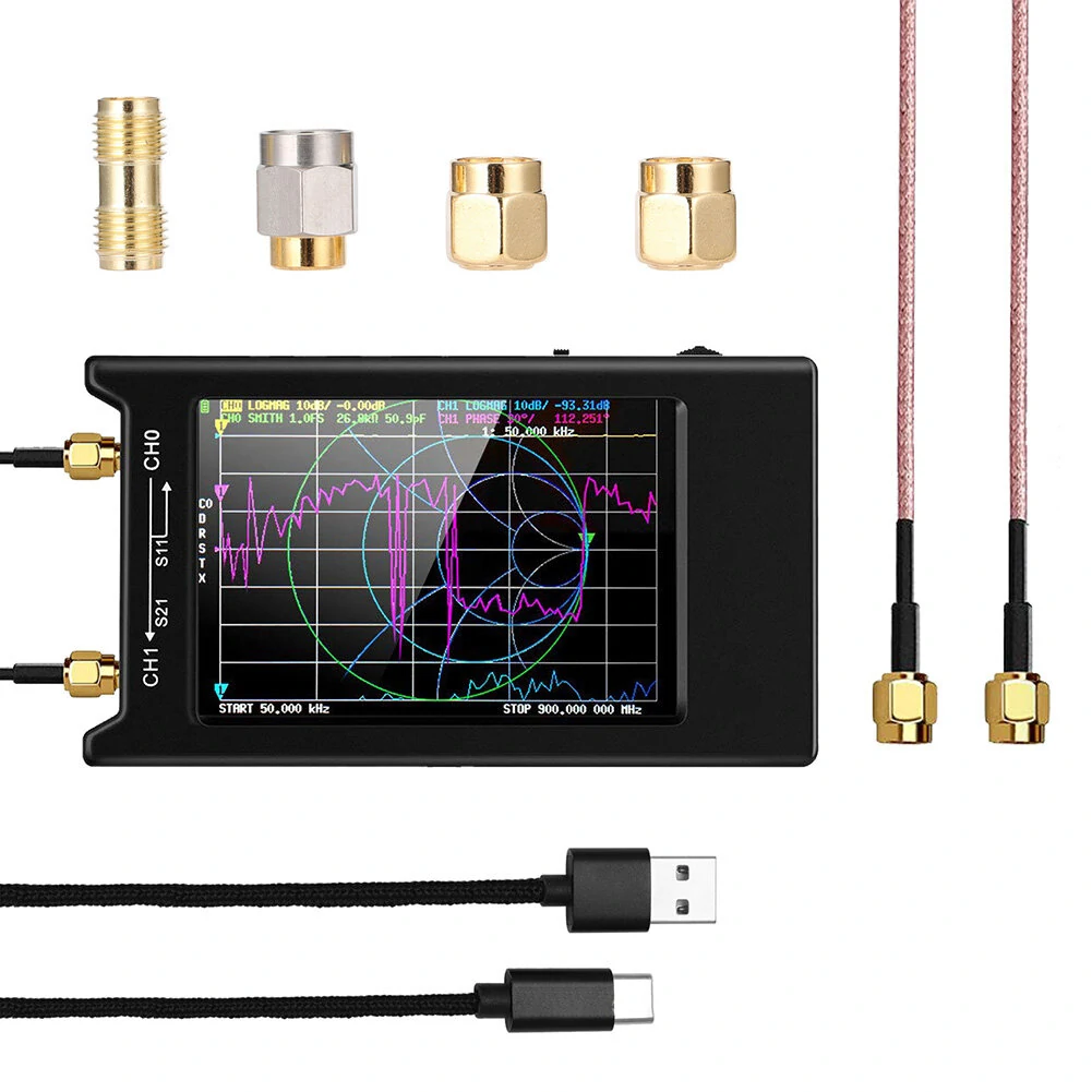 NanoVNA-H4 Vector Network Analyzer | 50KHz-1.5GHz HF/VHF/UHF | 4-inch LCD